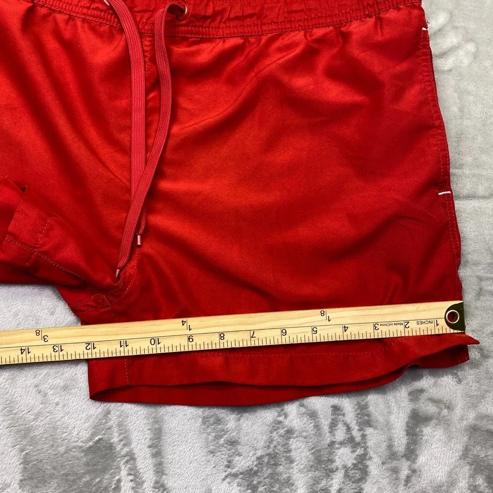 Levi's‎ Red Swim Trunks Men's Size Medium Elastic Waist Drawstring Logo Sz 38